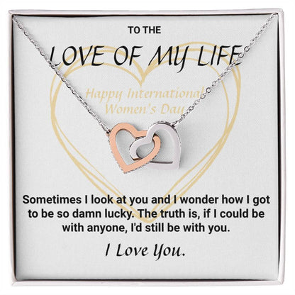 International Women'S Day Connected Hearts Necklace Interlocking Hearts Necklace