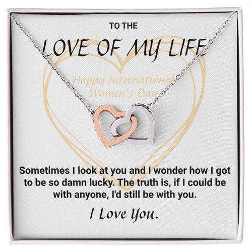 International Women'S Day Connected Hearts Necklace Interlocking Hearts Necklace