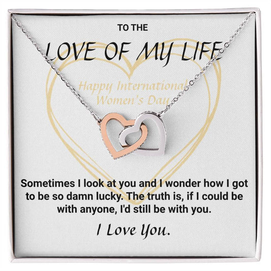 International Women'S Day Connected Hearts Necklace Interlocking Hearts Necklace