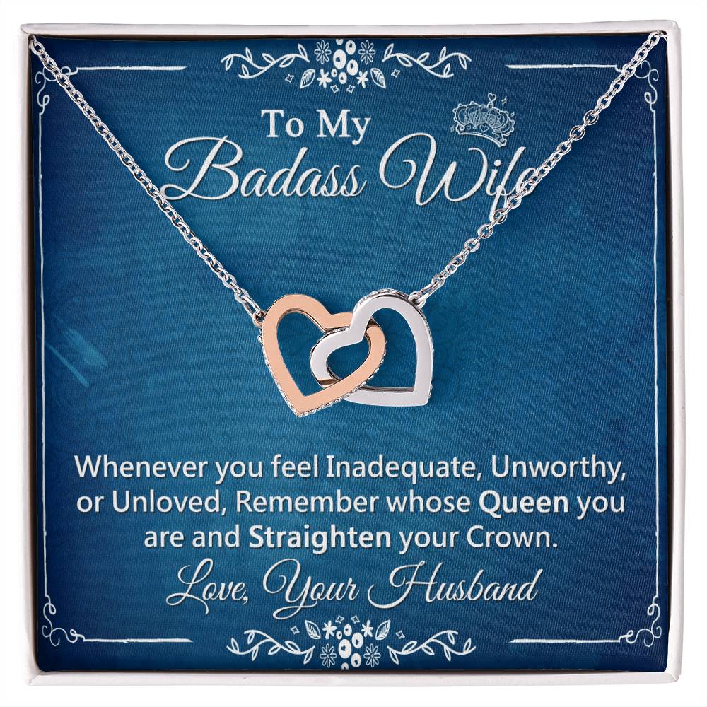 Interlock Heart Necklace For Wife With Message Card Interlocking Hearts Necklace