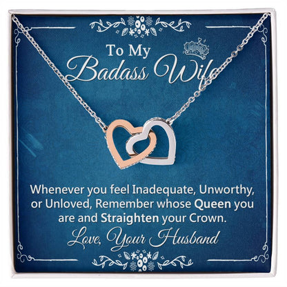 Interlock Heart Necklace For Wife With Message Card Interlocking Hearts Necklace