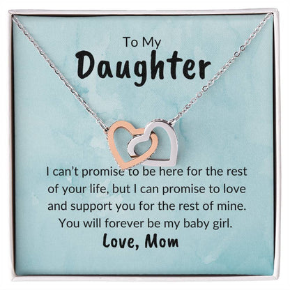 To My Daughter - Forever My Baby Girl Interlocking Hearts Necklace
