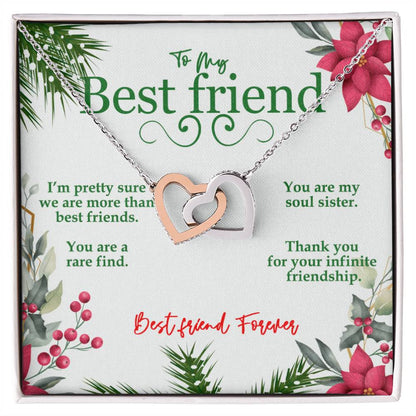 To My Best Friend Interlocking Hearts Necklace