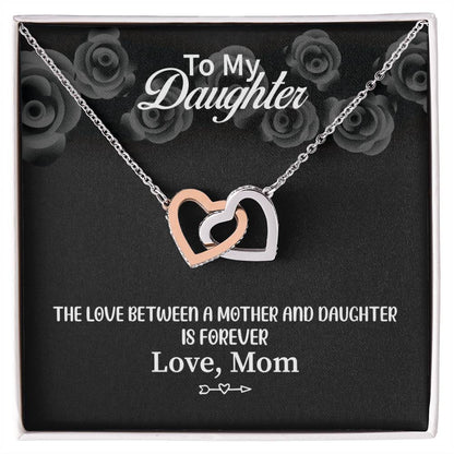 To My Daughter From Mom Interlocking Hearts Necklace Mother To Daughter Gift Birthday Gift To Daughter From Mom Daughter Necklace