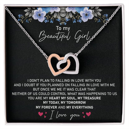 Perfect Valentines Necklace Gift For Girlfriend Wife Future Wife Interlocking Hearts Necklace