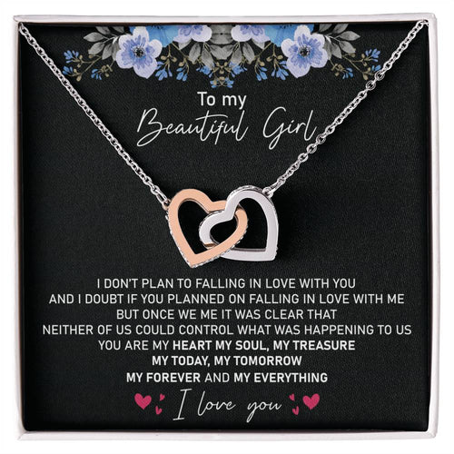 Perfect Valentines Necklace Gift For Girlfriend Wife Future Wife Interlocking Hearts Necklace