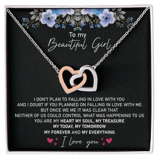 Perfect Valentines Necklace Gift For Girlfriend Wife Future Wife Interlocking Hearts Necklace