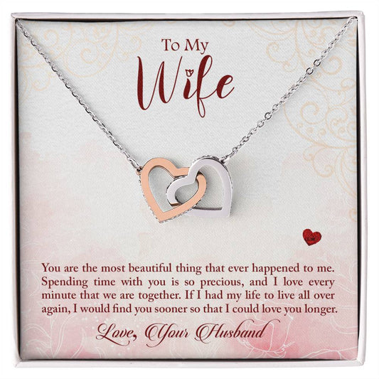 Interlocking Hearts Necklace Anniversary Gift For Wife Gift For Her From Husband Gift For Her Mothers Day Gift Valentines Day Gift Gifts For Wife Christmas Gift