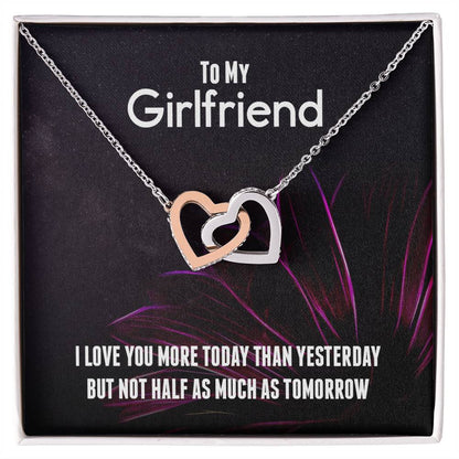 Romantic Girlfriend Necklace Gift - Interlocking Hearts Interlocking Hearts Necklace