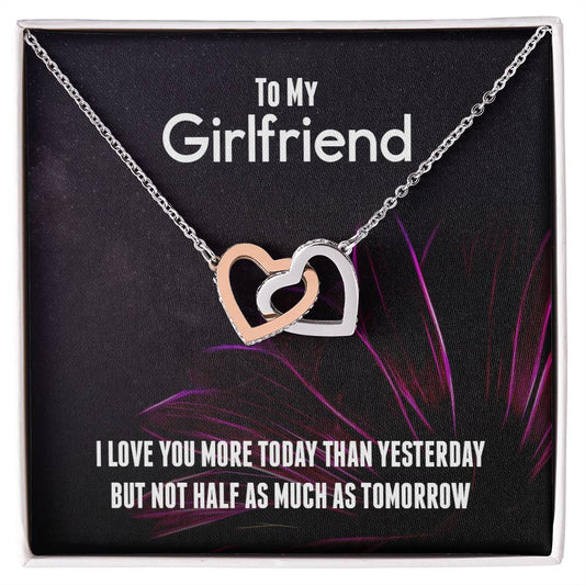 Romantic Girlfriend Necklace Gift - Interlocking Hearts Interlocking Hearts Necklace