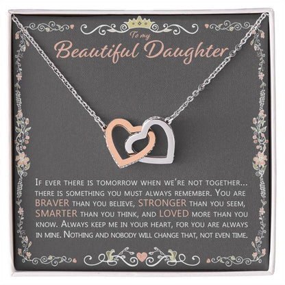To My Beautiful Daughter - Necklace Interlocking Hearts Necklace