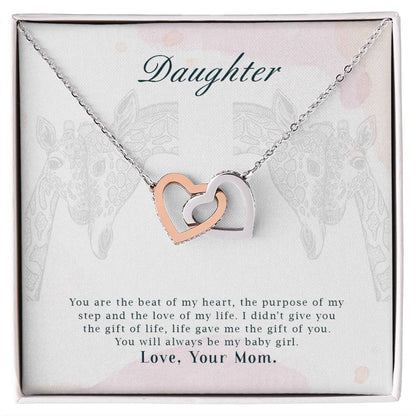 To My Daughter From Mom Interlocking Hearts Necklace Mother To Daughter Gift Birthday Gift To Daughter From Mom Daughter Necklace