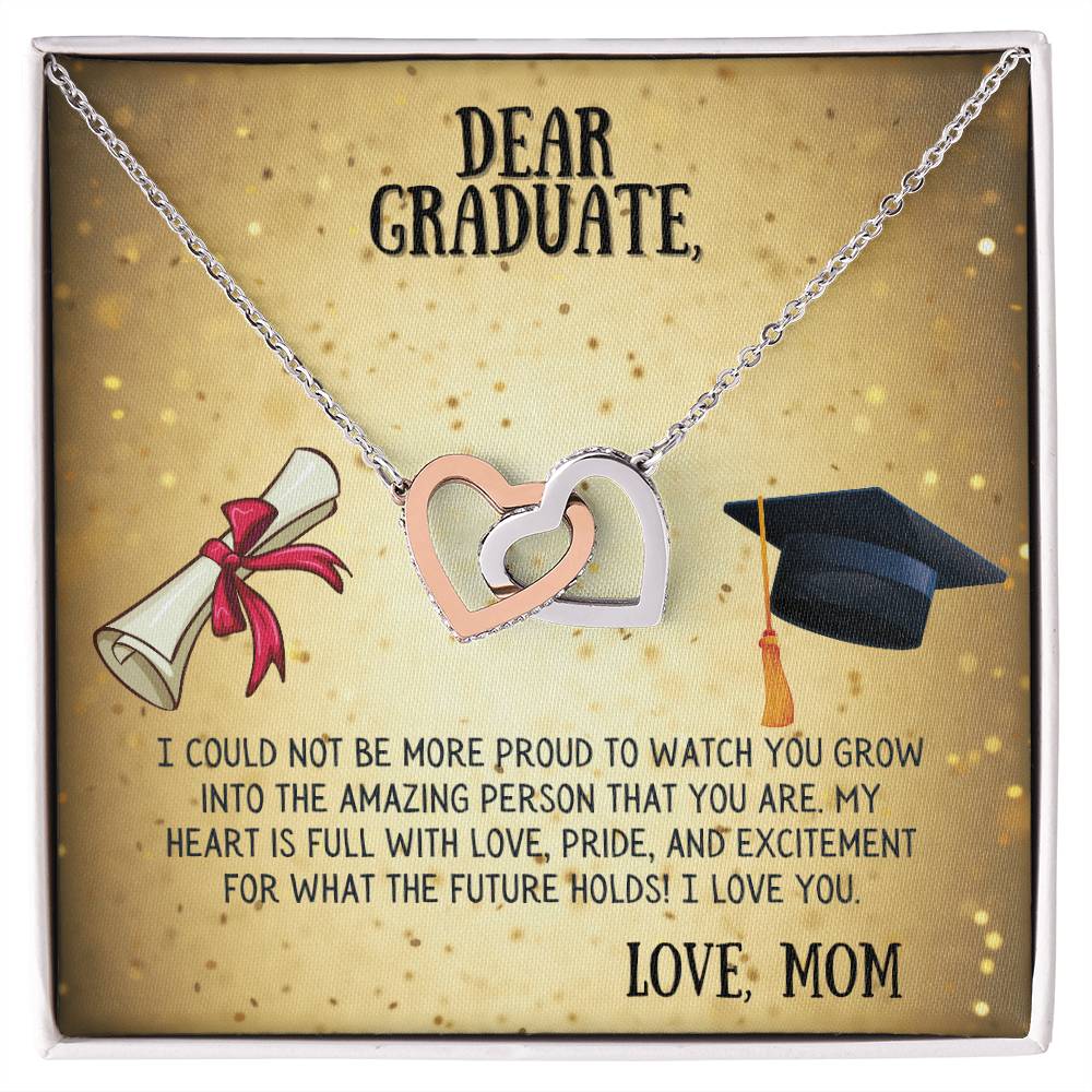 My Dear Graduate Interlocking Hearts Necklace