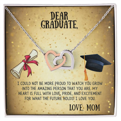 My Dear Graduate Interlocking Hearts Necklace