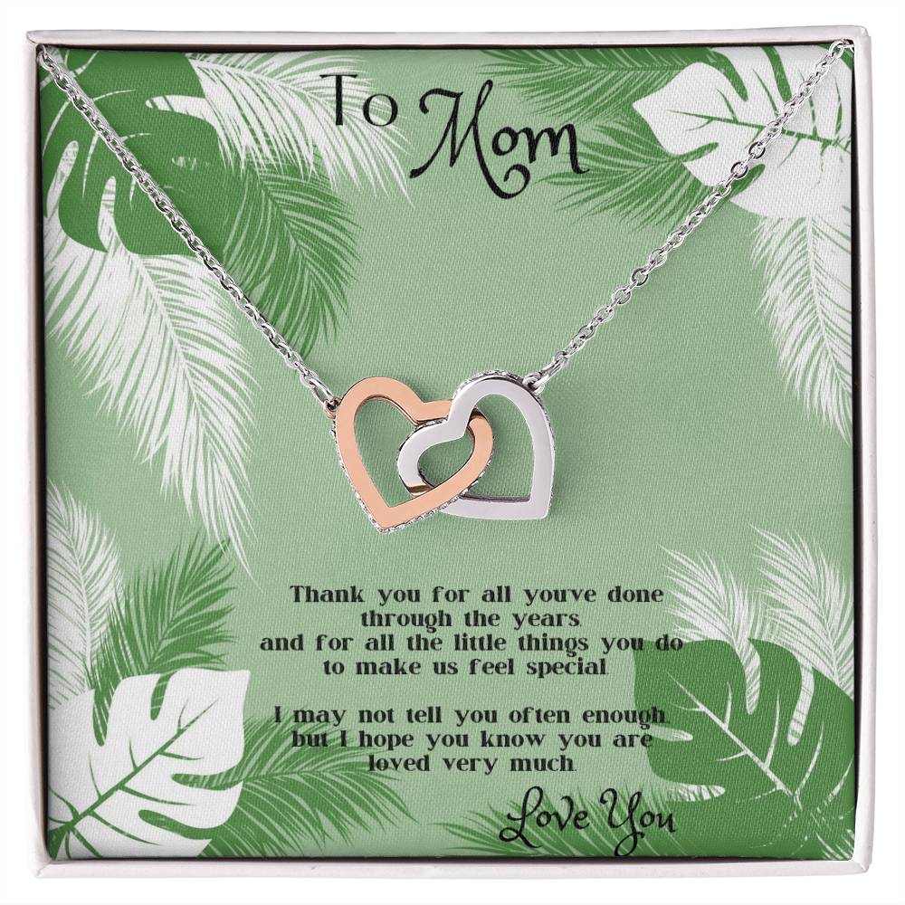 To Mom Interlocking Hearts Necklace-Love You