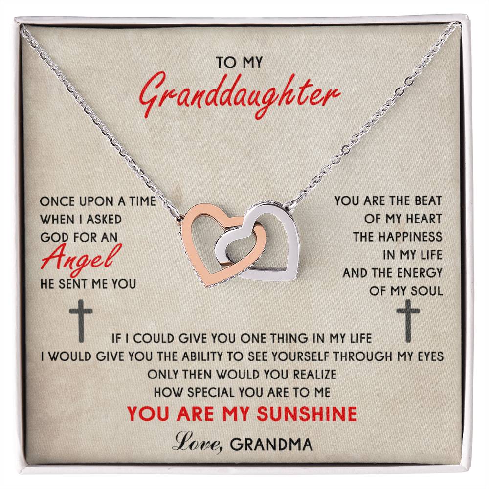To My Granddaughter Interlocking Heart Necklace Interlocking Hearts Necklace