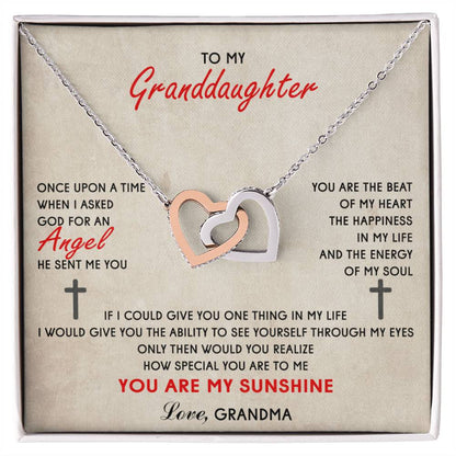 To My Granddaughter Interlocking Heart Necklace Interlocking Hearts Necklace