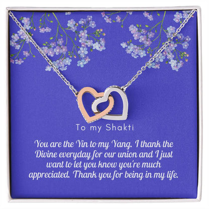 Thank You My Shakti Interlocking Hearts Necklace
