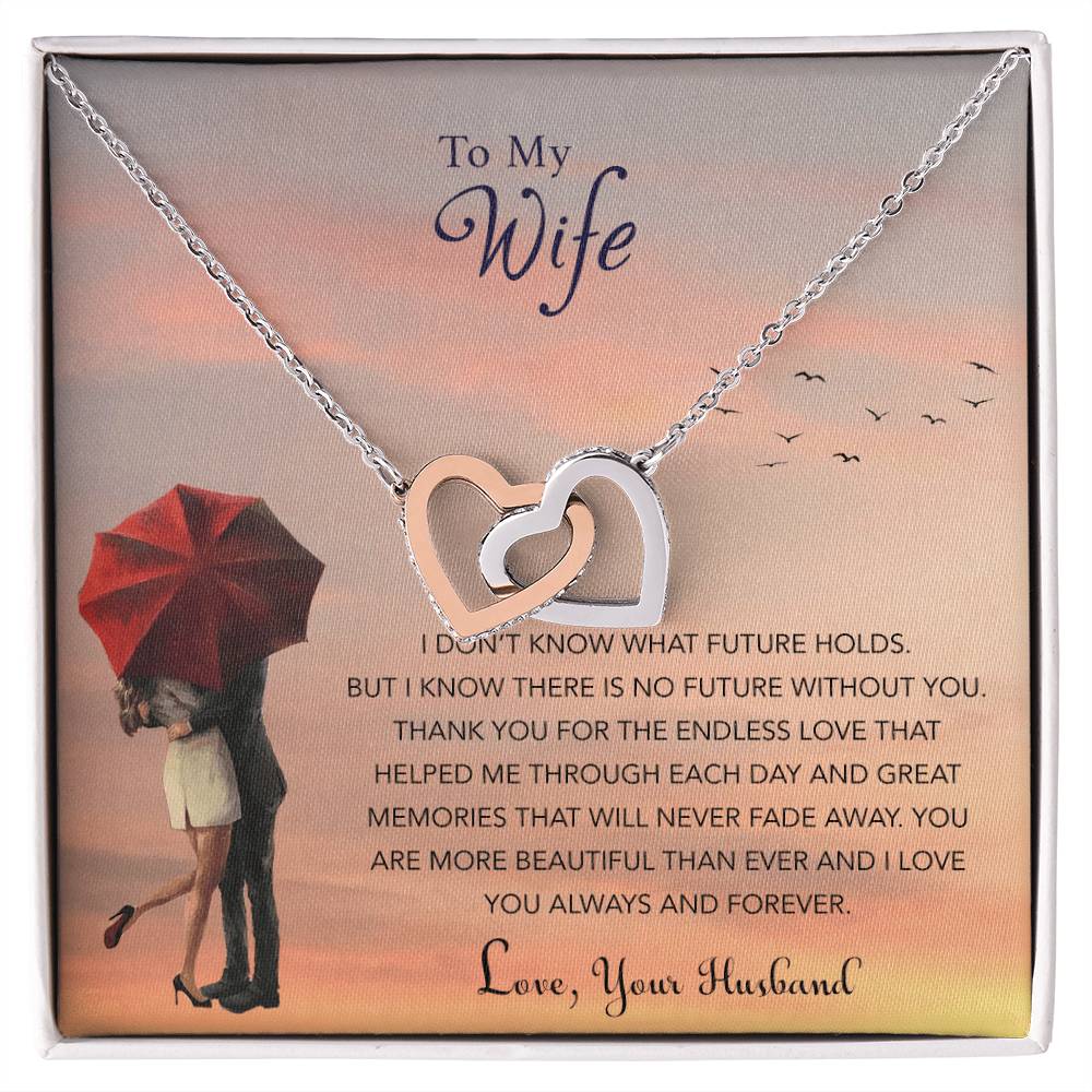 Gift For My Wife Interlocking Hearts Necklace