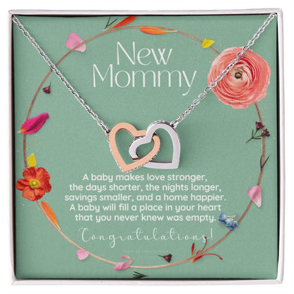 Mom To Be Necklace New Mom Necklace First Time Mom Necklace Pregnancy Gift New Mom Gift New Mommy Gift New Mom Gift Jewelry Interlocking Hearts Necklace