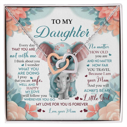 To My Daughter Interlocking Hearts Necklace