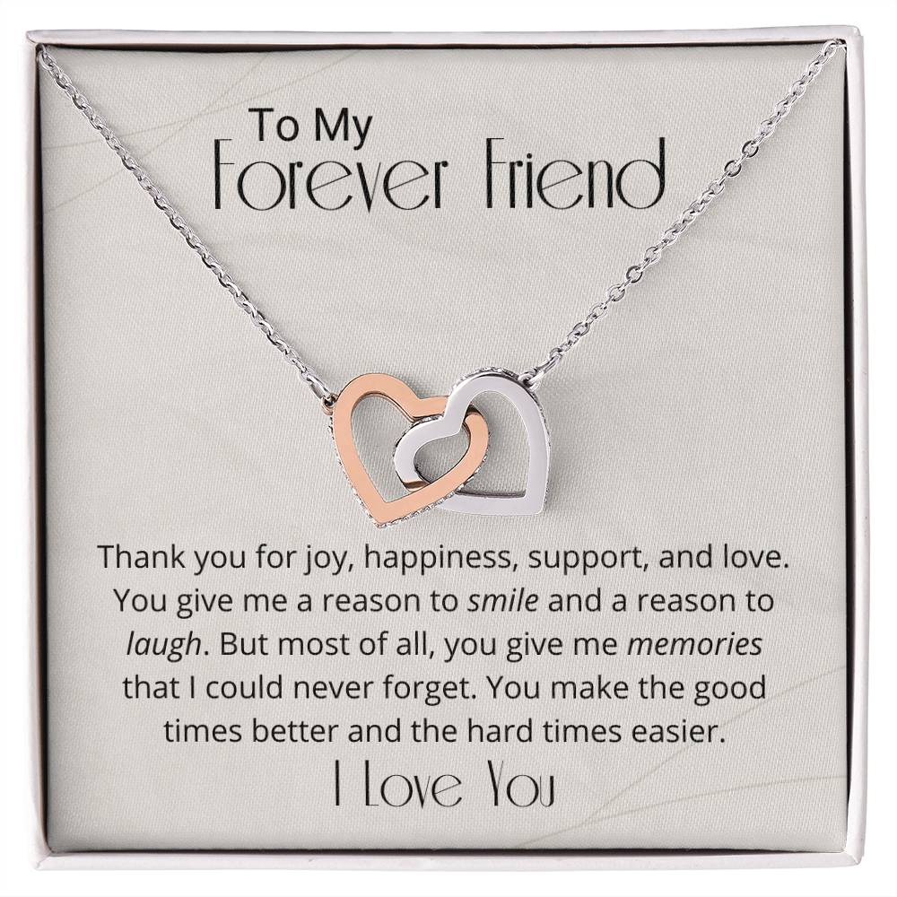 Thank You For You Happiness Necklace Interlocking Hearts Necklace