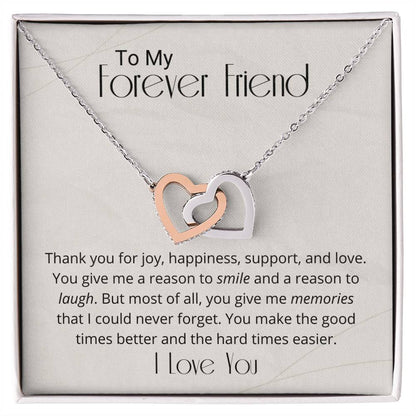 Thank You For You Happiness Necklace Interlocking Hearts Necklace