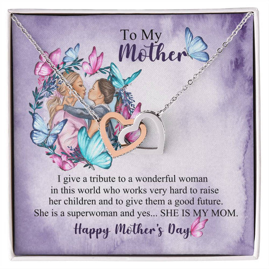 Mothers Day Necklace Interlocking Hearts Necklace