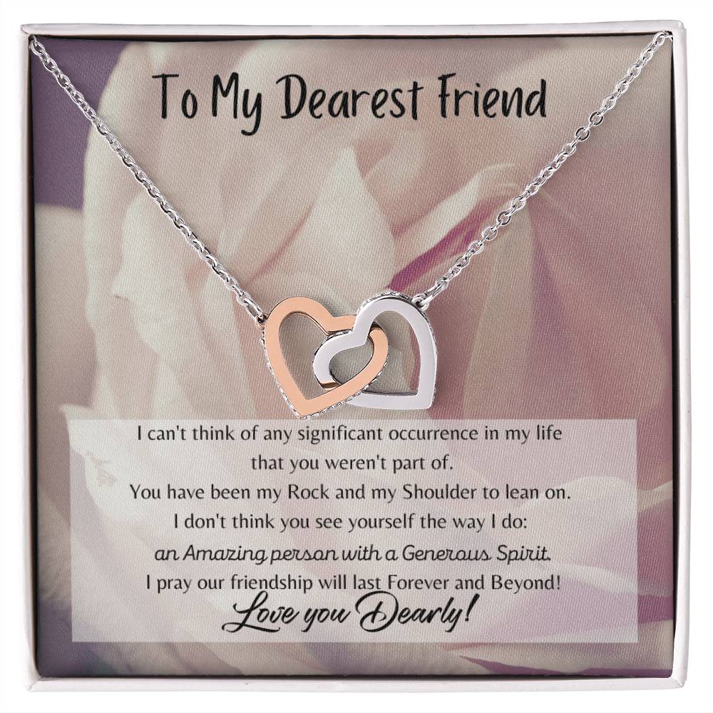 To My Dearest Friend Interlocking Hearts Necklace