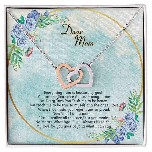 I Will Always Need You Interlocking Hearts Necklace