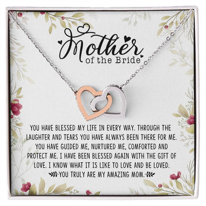 Mother Of The Bride Interlocking Hearts Necklace Message Card