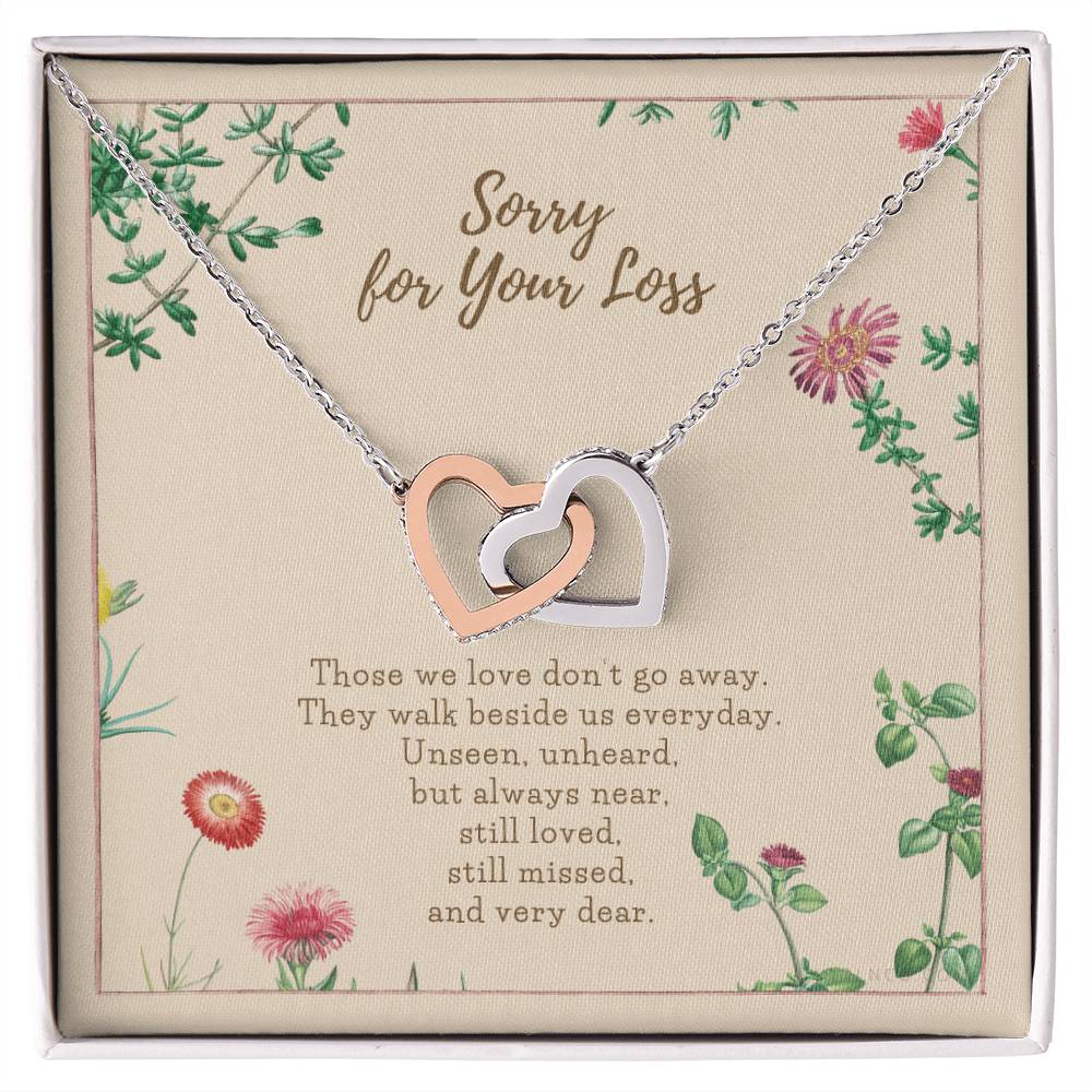 Loss Of Loved One Necklace Loss Of Mother Gift Loss Of Father Gift Sorry For Your Loss Sympathy Gift Sterling Silver Pet Loss Gift Interlocking Hearts Necklace