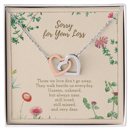 Loss Of Loved One Necklace Loss Of Mother Gift Loss Of Father Gift Sorry For Your Loss Sympathy Gift Sterling Silver Pet Loss Gift Interlocking Hearts Necklace