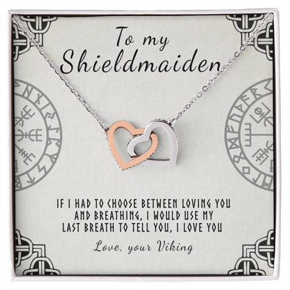 To My Shieldmaiden - I Love You Interlocking Hearts Necklace