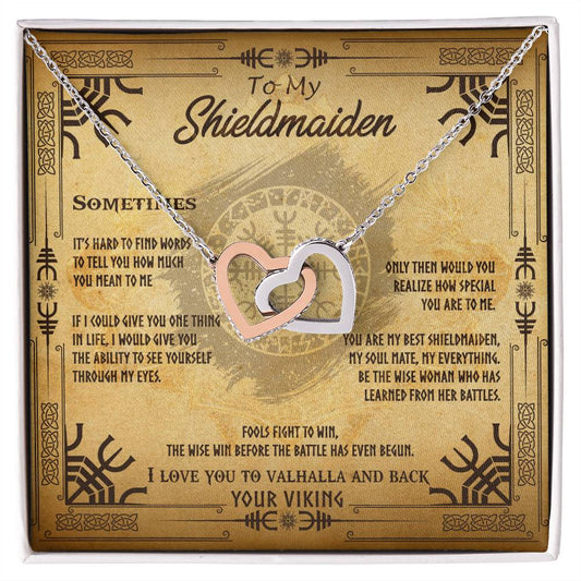 Interlocking Heart - I Love You To Valhalla And Back Interlocking Hearts Necklace