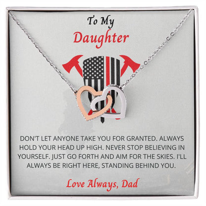 To My Daughter Necklace Interlocking Hearts Necklace