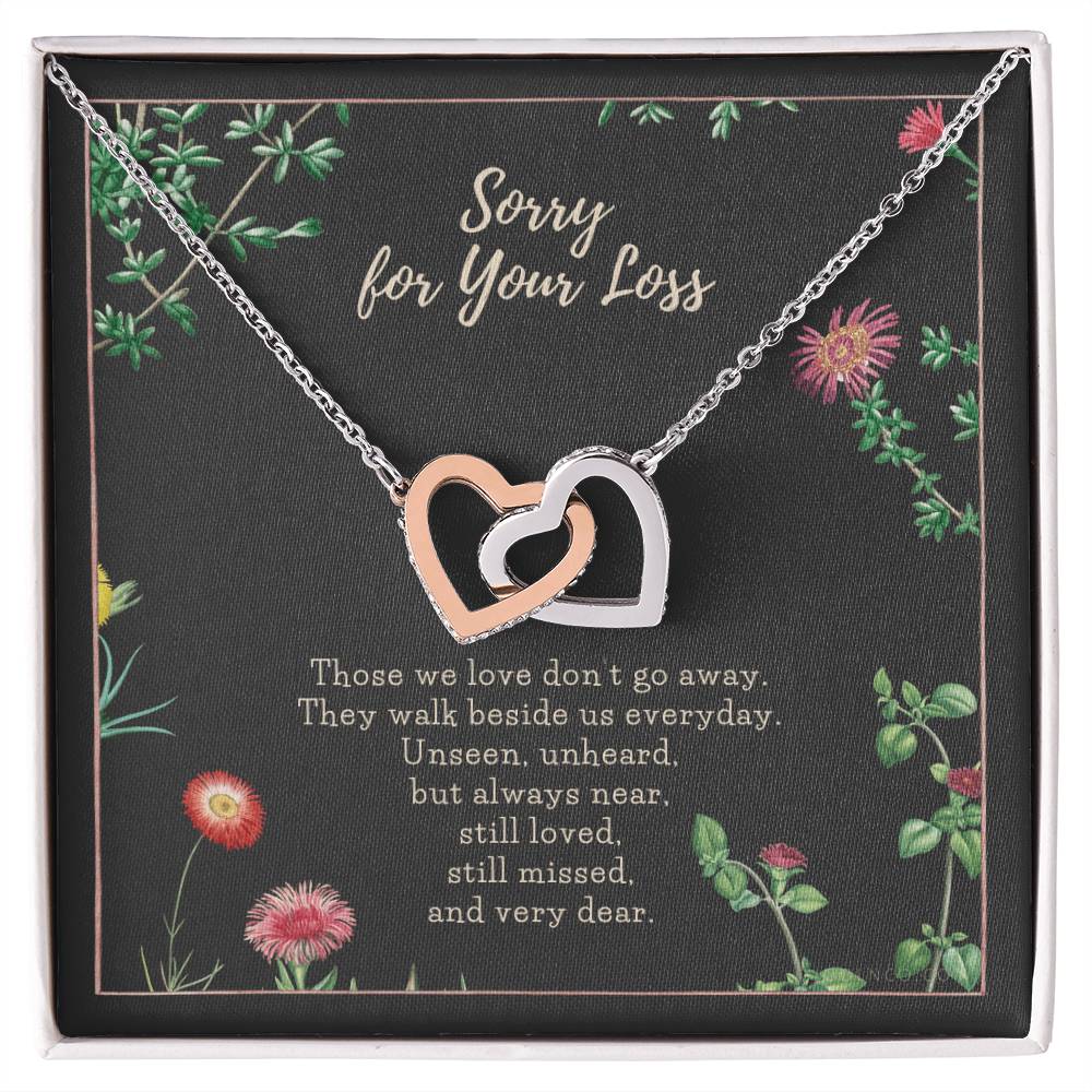 Loss Of Loved One Necklace Loss Of Mother Gift Loss Of Father Gift Sorry For Your Loss Sympathy Gift Sterling Silver Pet Loss Gift Interlocking Hearts Necklace