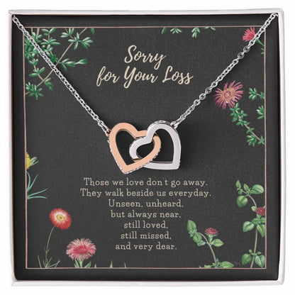 Loss Of Loved One Necklace Loss Of Mother Gift Loss Of Father Gift Sorry For Your Loss Sympathy Gift Sterling Silver Pet Loss Gift Interlocking Hearts Necklace
