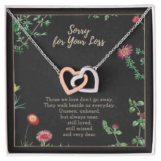 Loss Of Loved One Necklace Loss Of Mother Gift Loss Of Father Gift Sorry For Your Loss Sympathy Gift Sterling Silver Pet Loss Gift Interlocking Hearts Necklace