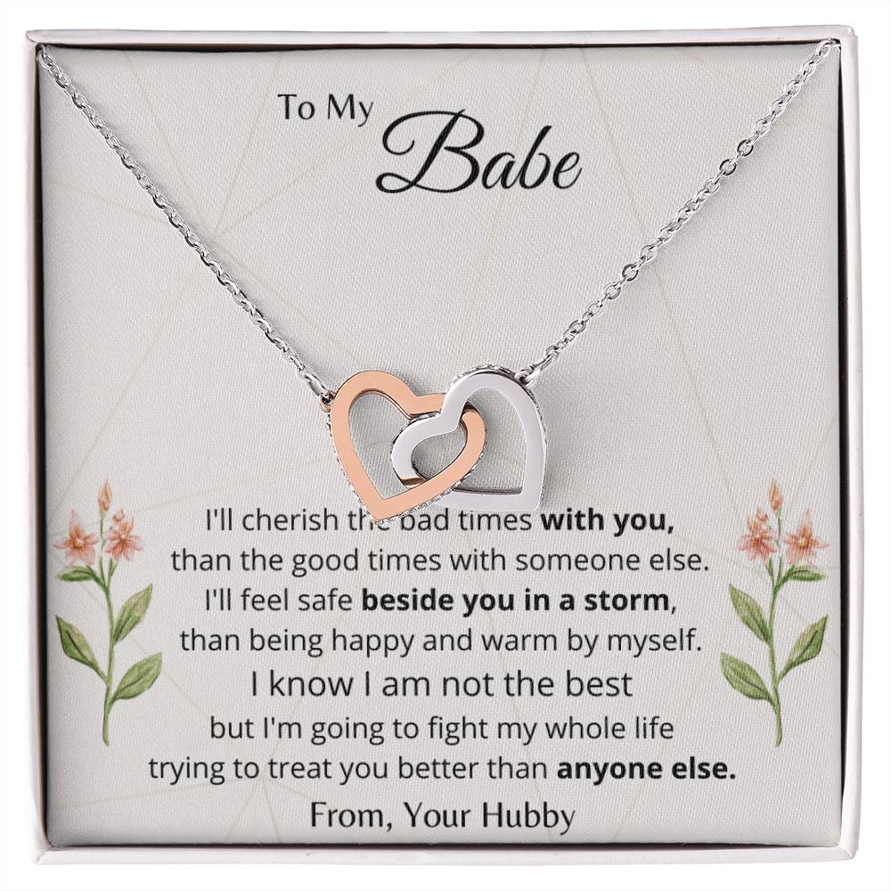 Babe Necklace Interlocking Hearts Necklace