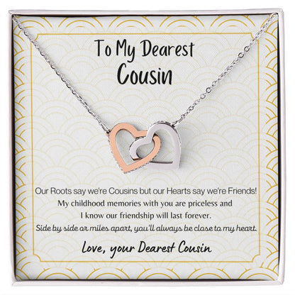 To My Cousin Interlocking Hearts Necklace