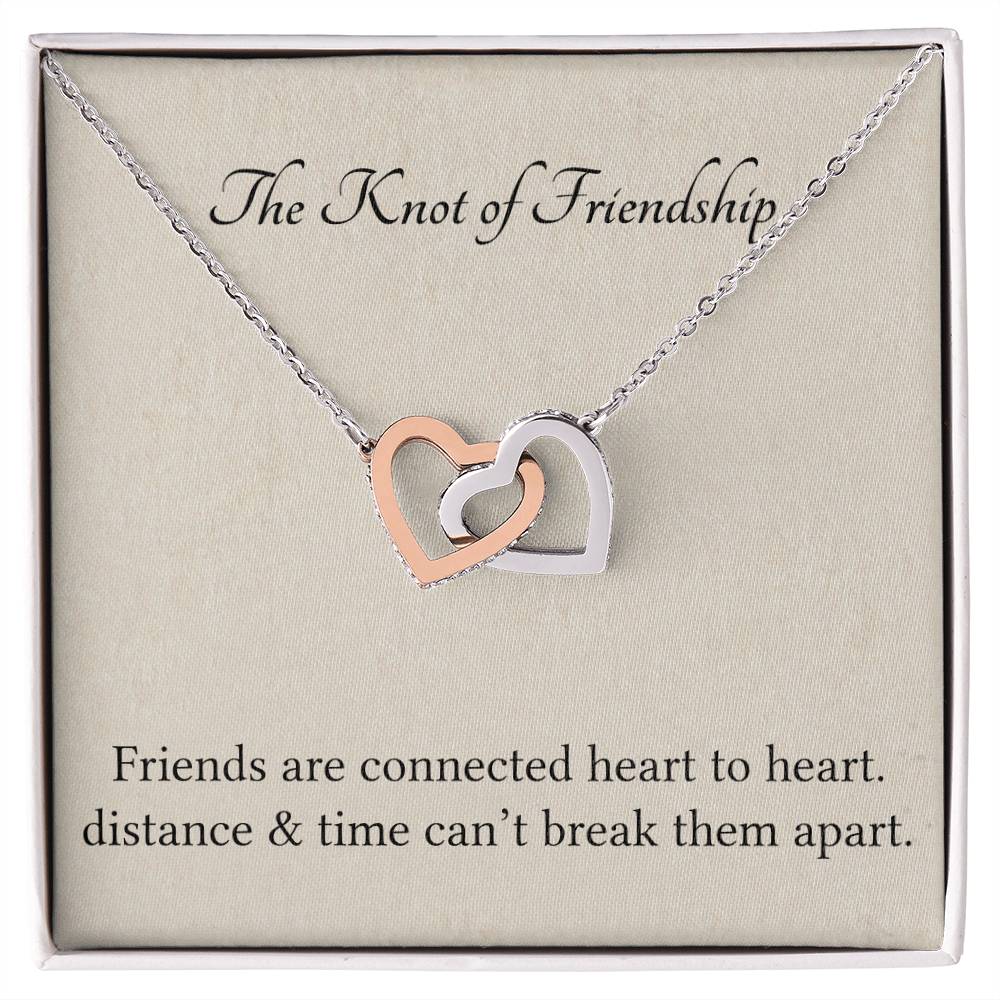 The Knot Of Friendship Soul Sister Interlocking Heart Necklace Best Friend Gift Bff Gift Interlocking Hearts Necklace