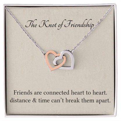 The Knot Of Friendship Soul Sister Interlocking Heart Necklace Best Friend Gift Bff Gift Interlocking Hearts Necklace