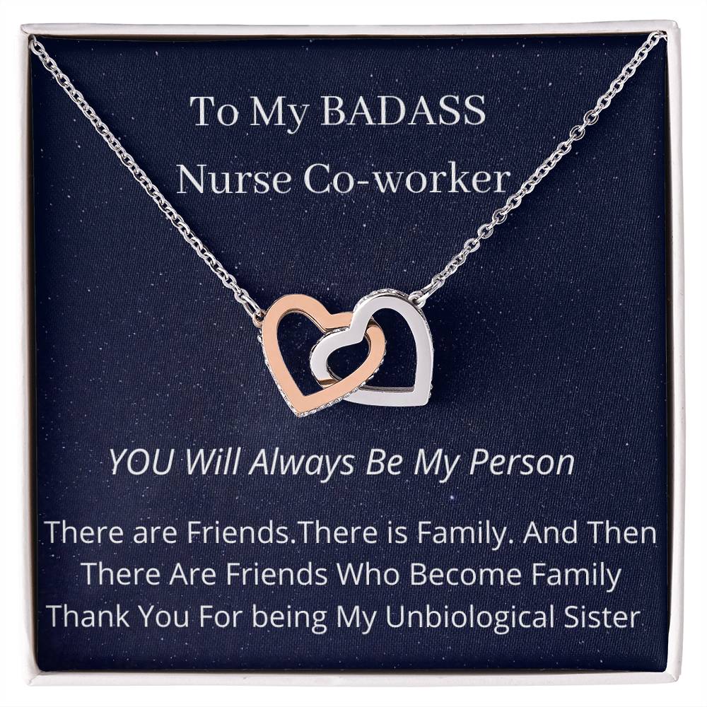 My Badass Co-Worker Nurse Week Special Interlocking Hearts Necklace