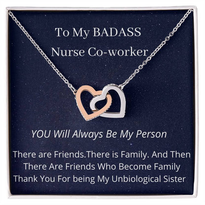 My Badass Co-Worker Nurse Week Special Interlocking Hearts Necklace