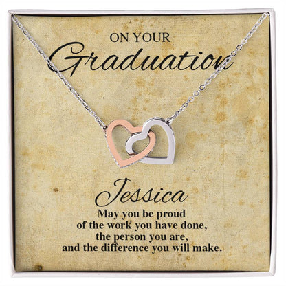 On Your Graduation Necklace Interlocking Hearts Necklace
