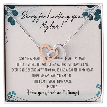 To My Love Interlocking Hearts Necklace Message Card