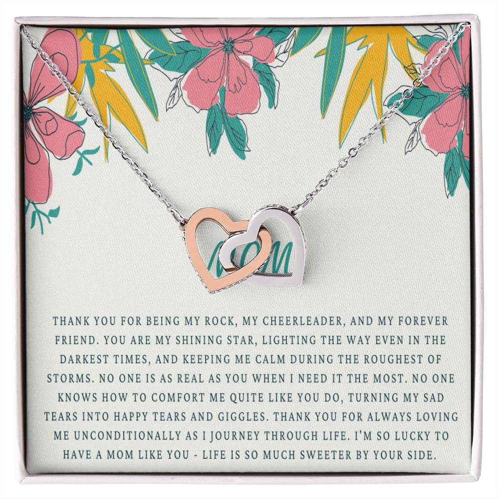 Mom Necklace Mother Necklace Mom Gift Mother'S Day Gift Mother'S Day Necklace Mother Daughter Gift 2 Interlocking Hearts Interlocking Hearts Necklace