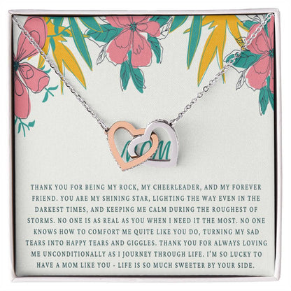 Mom Necklace Mother Necklace Mom Gift Mother'S Day Gift Mother'S Day Necklace Mother Daughter Gift 2 Interlocking Hearts Interlocking Hearts Necklace