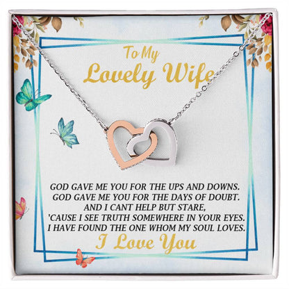 To My Wife - Interlocking Hearts Necklace - So-30